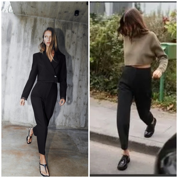 Zara High Waisted Tapered Pants Size S EUC - Picture 3 of 12